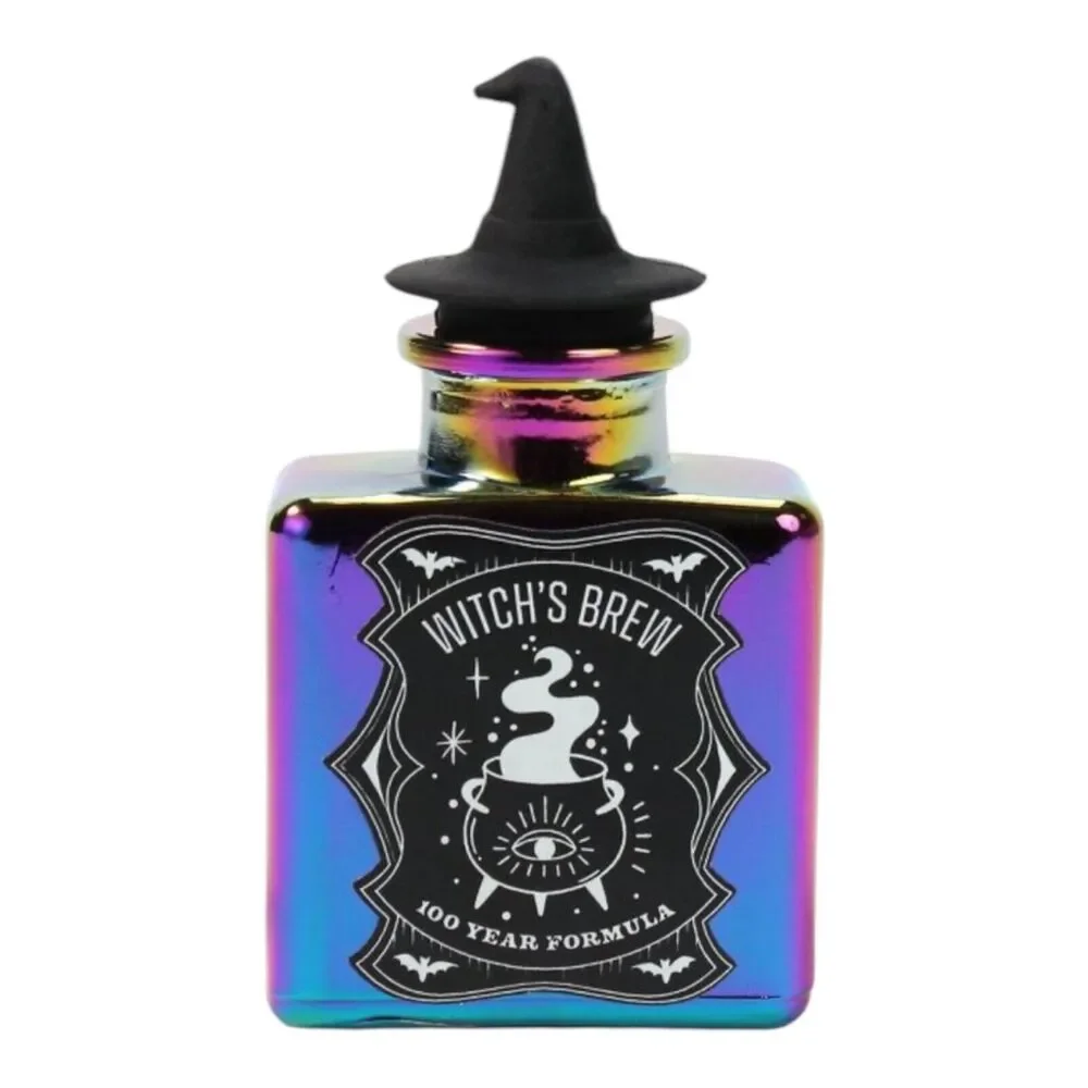 NEW Halloween Iridescent Glass Mini Potion Bottle Set WITCH'S BREW POISON VENOM